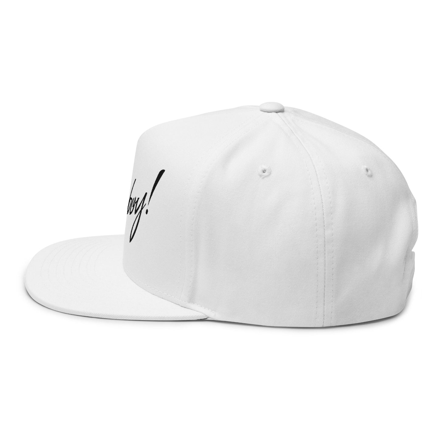 Flat Bill Cap — Embroidered "Adaboy!" Script Snapback